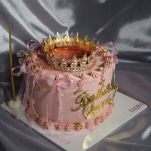 Pembe Gold Taçlı Pasta