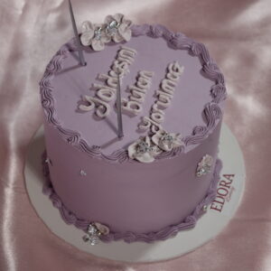 Sevgililer Günü Yazılı Lila Pasta