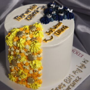 1 Dilim Gece 1 Dilim Gündüz Temalı Pasta