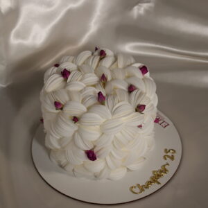Rose & White Wafer Paper Cake Edora